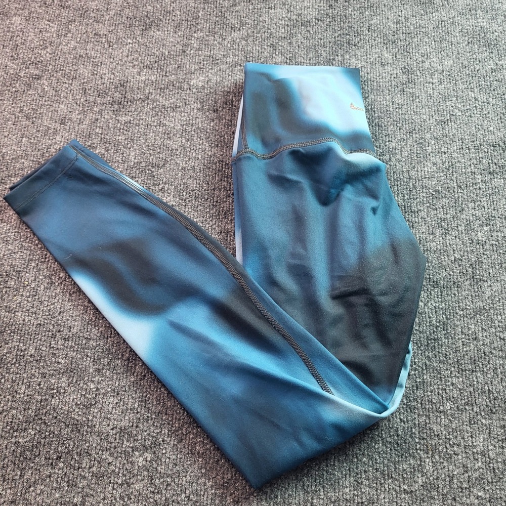 Nike Yoga Dri-FIT Women's Leggings Blue Tie Dye Workout Running Tights Small